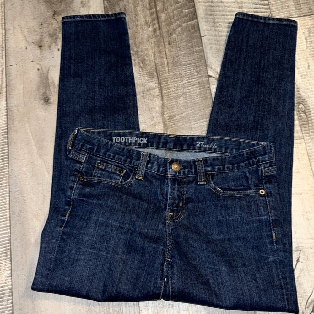 J.CREW Toothpick jeans -size 27 ankle - Picture 2 of 7